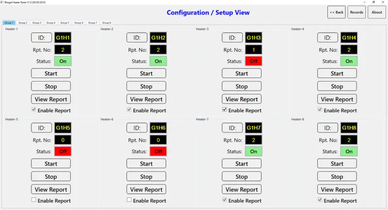 Equipment test screen 2