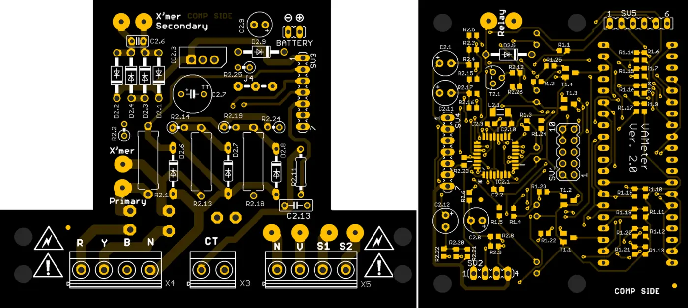 Three phase monitor PCB